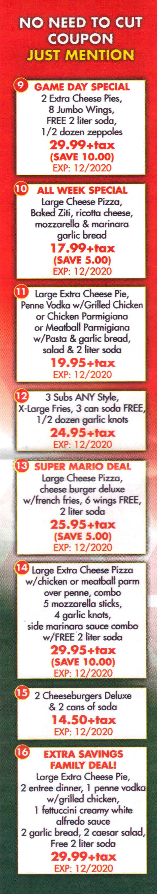 Villa rose pizza coupons